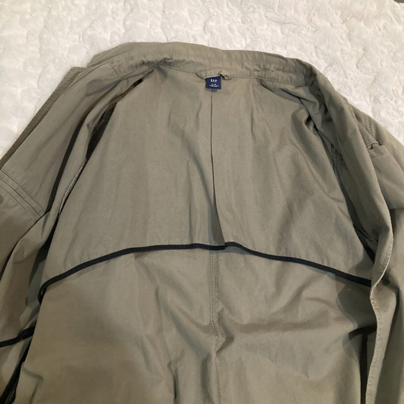 Gap Light Brown Beige Overcoat Dress Coat Casual Formal Mens XL 100% Cotton Suit - Picture 8 of 15